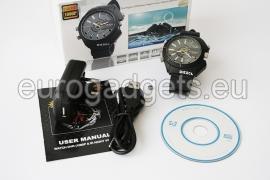 Camera in a waterproof watch with IR backlight