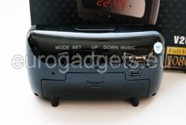 Camera in alarm clock with LEDs for night vision