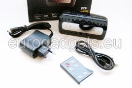 Camera in alarm clock with LEDs for night vision